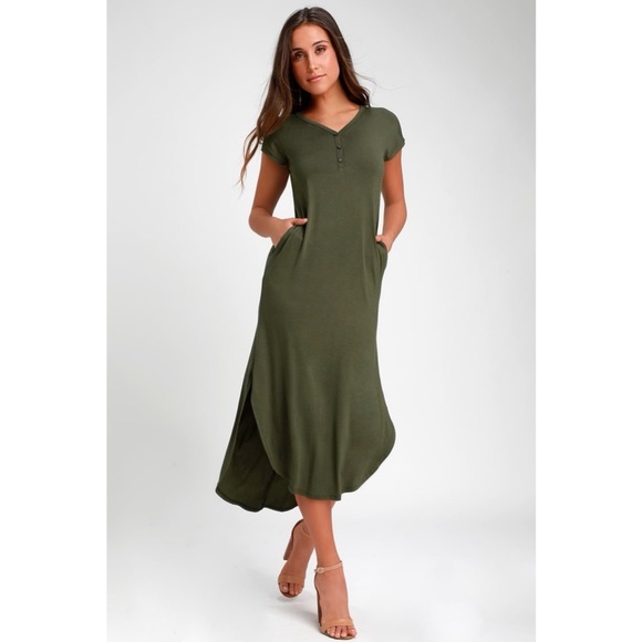 Lulus Dresses & Skirts - Lulu’s Anaya Olive Green Midi Dress